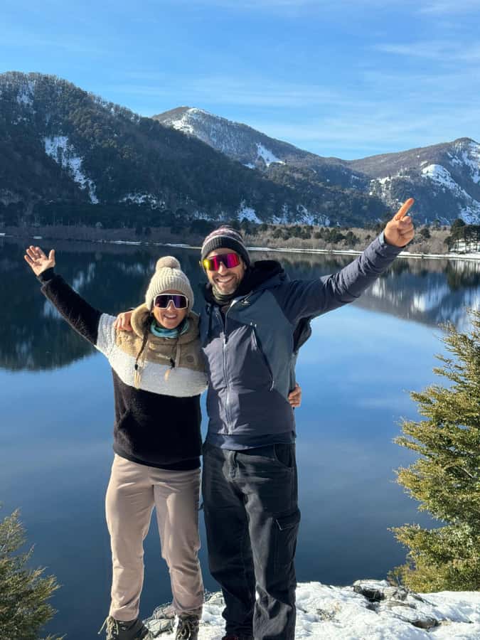 Andean Lakes, Pucón, Chile - Summer vs winter: snowshoes, frozen water, and warm finishing touches