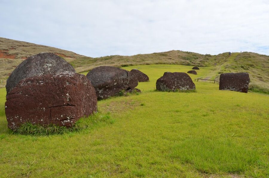 From Hanga Roa: Journey from Orongo to Ana Te Pahu - Ahu Akivi: the seven explorers moai placement story