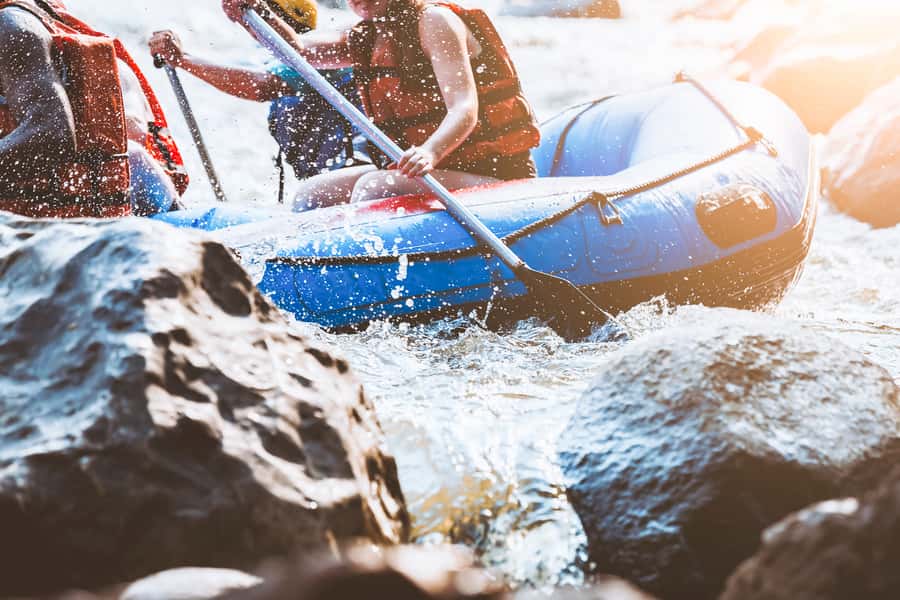 From Santiago: Rafting in the Maipo Canyon - What you do before the first rapid: gear, lockers, and the safety briefing
