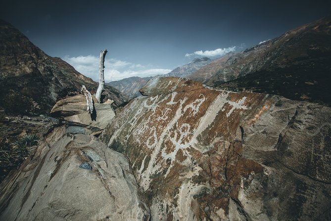 From Santiago to the Andes: 4x4, horseback riding, waterfall visit and barbecue - Las Cayanas in Cajón del Pangal: petroglyphs and the story behind the water