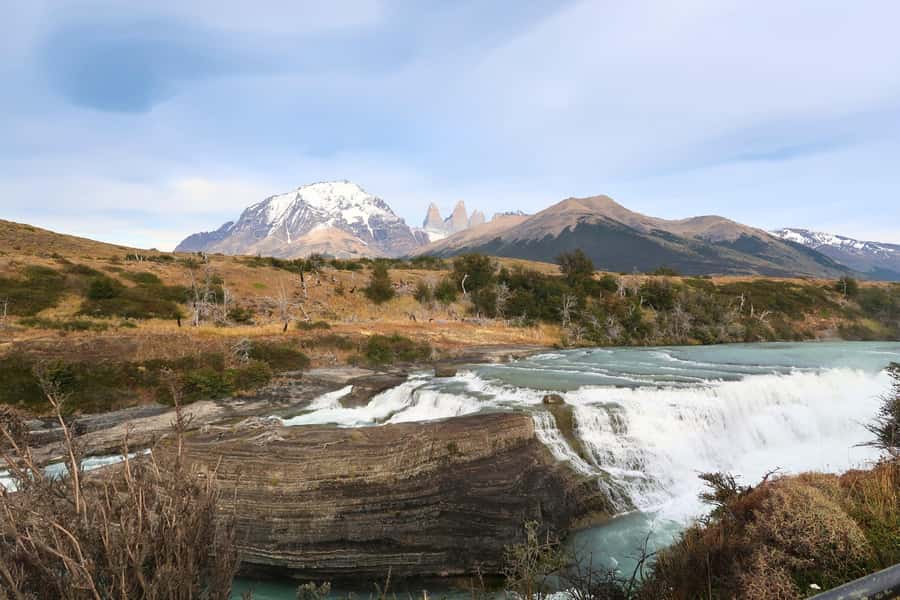 Puerto Natales: Full Day Torres del Paine + Milodon Cave - Salto Grande waterfall: short walk effort, big payoff when the wind cooperates